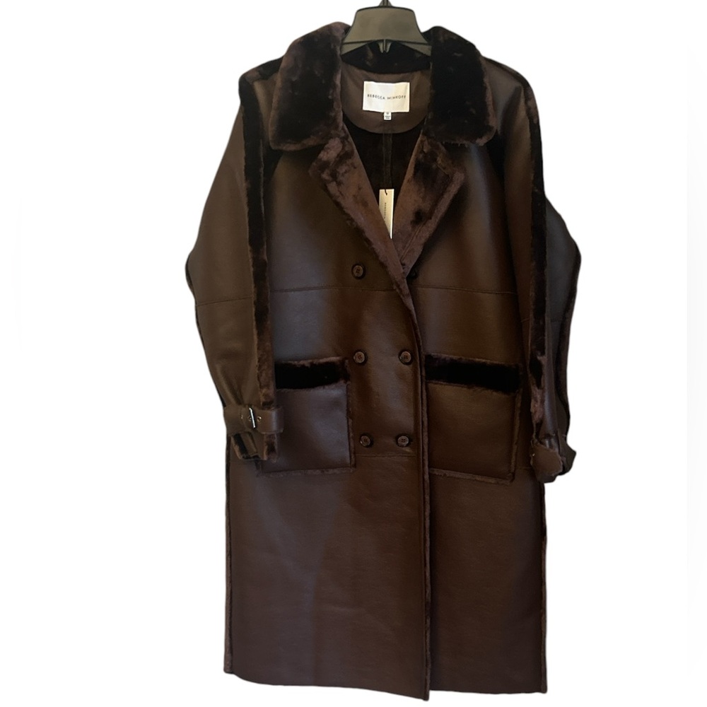 Rebecca Minkoff Women’s Shearling Lined Leather Coat - Picture 5 of 15